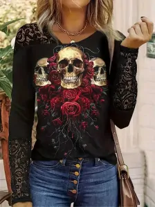 Tričko Skull Rose