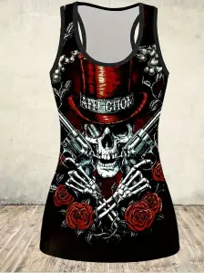 Tričko Guns Skull Roses