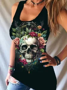 Tričko Skull Crazy Flower