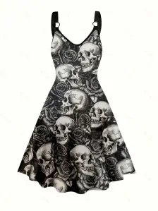 Šaty Black Skull Rose