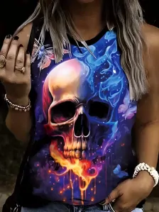 Tričko Skull Rainbow