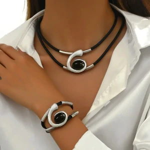 Náhrdelník a náramek Black Boho Panther