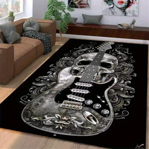 Koberec Guitar Black Skull