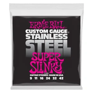 2248 Ernie Ball Stainless Steel Super Slinky .009 - .042 - struny na elektrickou kytaru