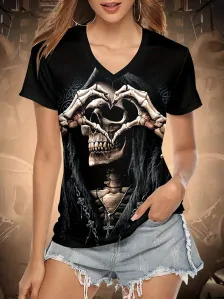 Tričko Skull Hair Damen
