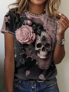 Tričko Skull Rose