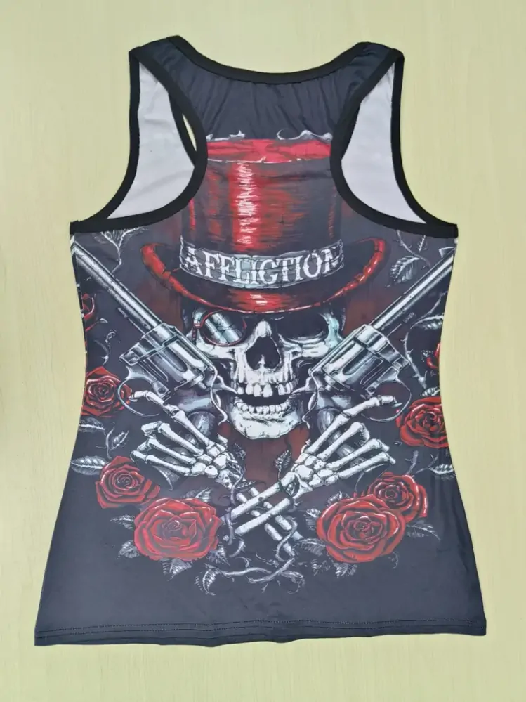 Tričko Guns Skull Roses