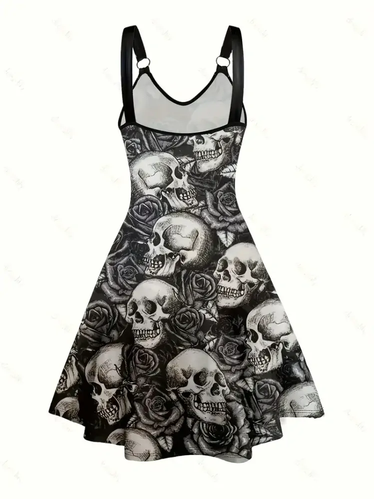 Šaty Black Skull Rose