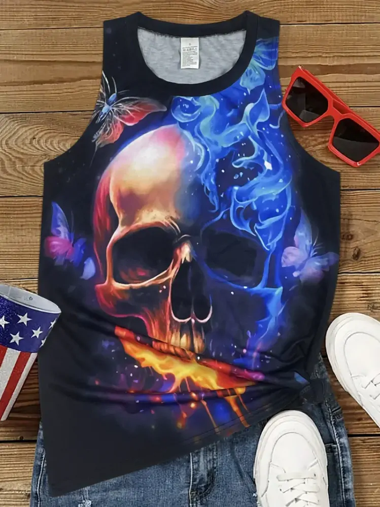 Tričko Skull Rainbow