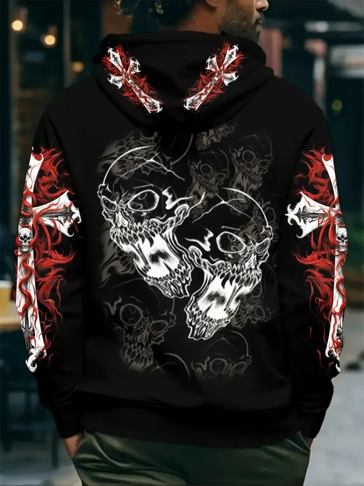 Mikina Black Skull Cross