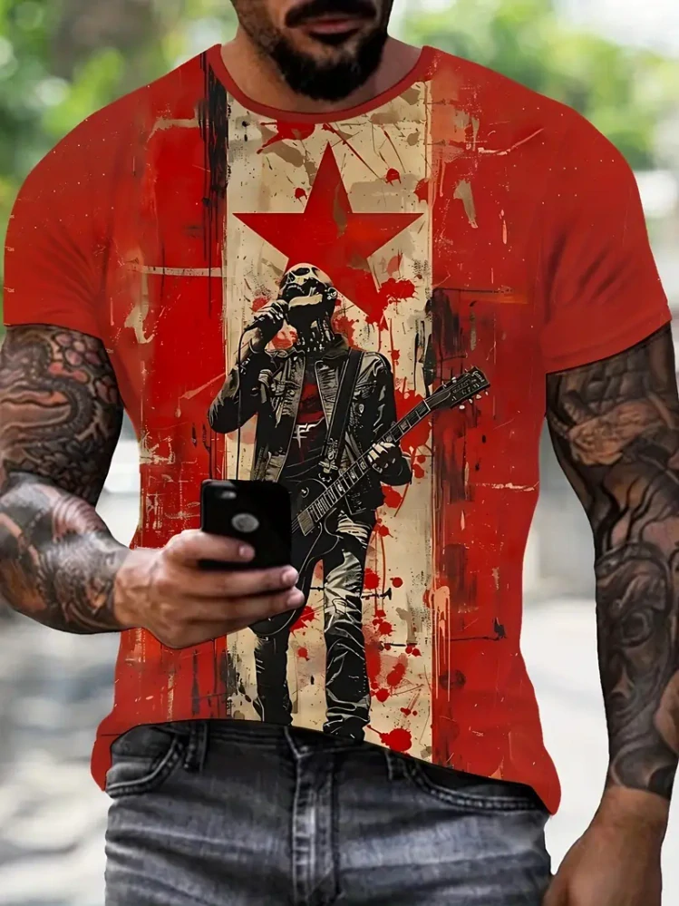 Tričko Rock Red Skull