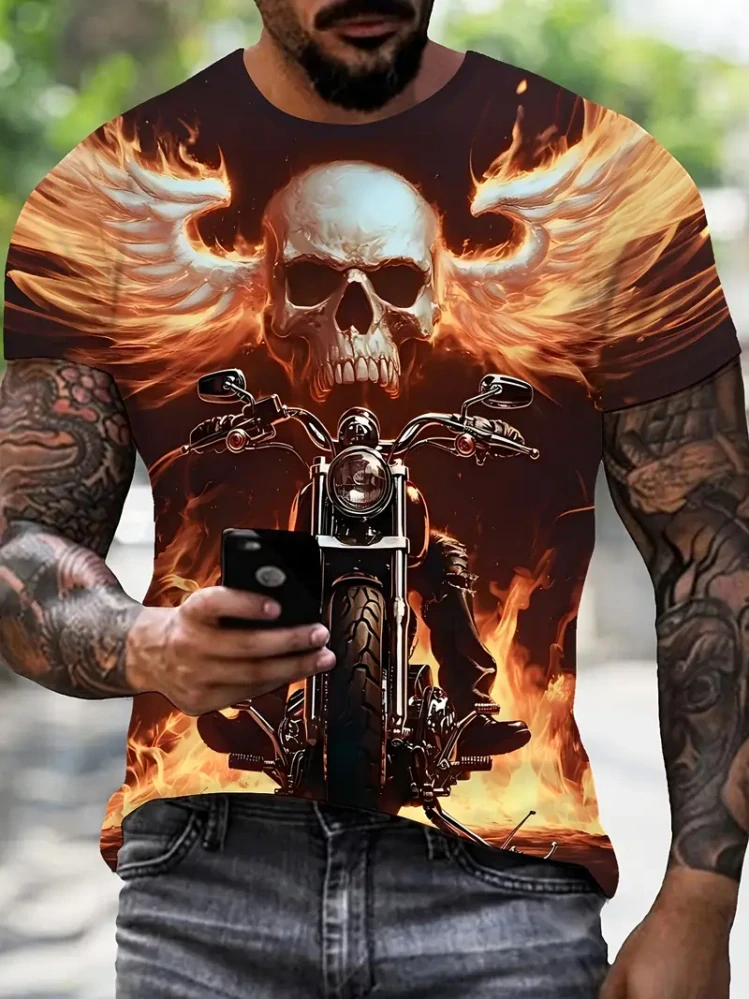 Tričko Skull Fire Rider