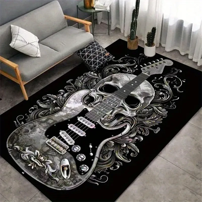 Koberec Guitar Black Skull