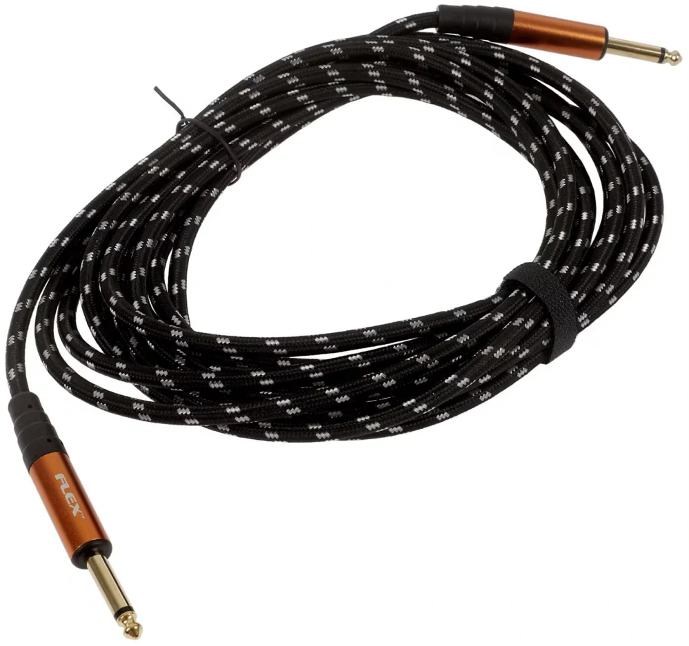 Tanglewood Braided Guitar Cable White/Black 6 m Straight