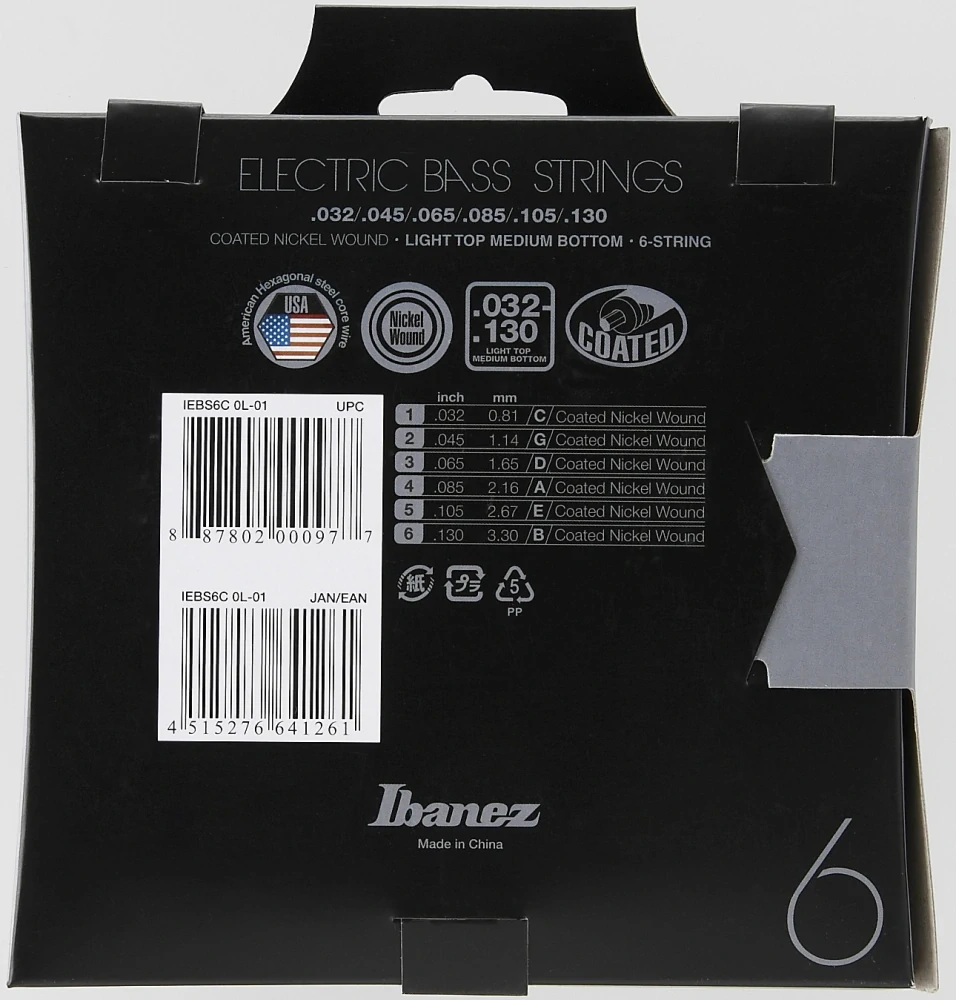 IBANEZ String Set for 6 String Bass - Light Top Medium Bottom