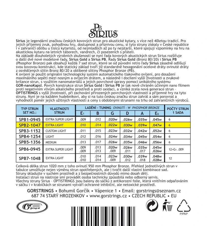 Gorstrings SPB2-1047 Phosphor Bronz Optistrings-akustika