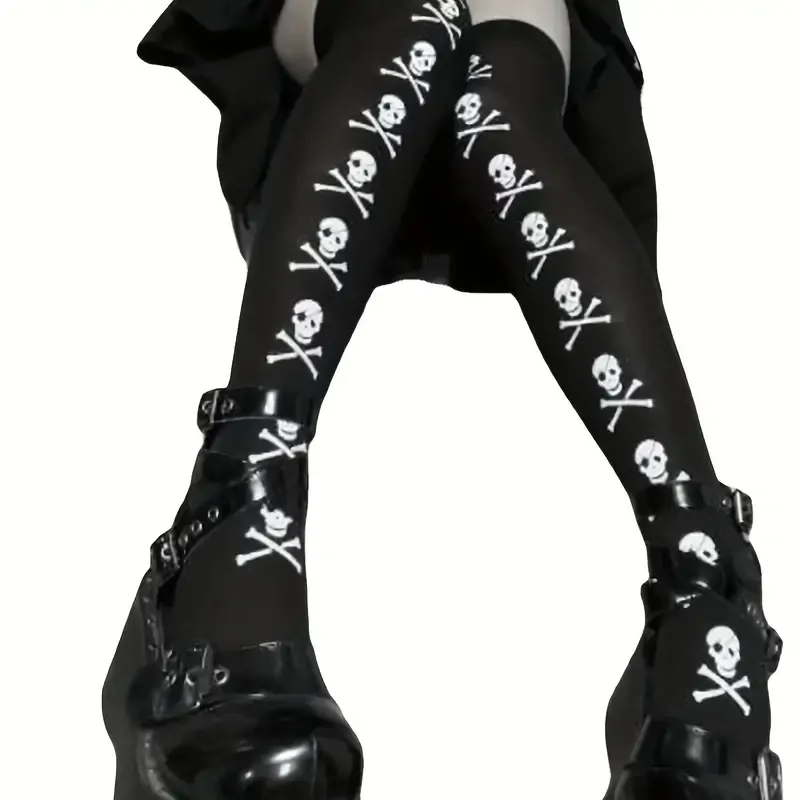 Punčochy Skull Black