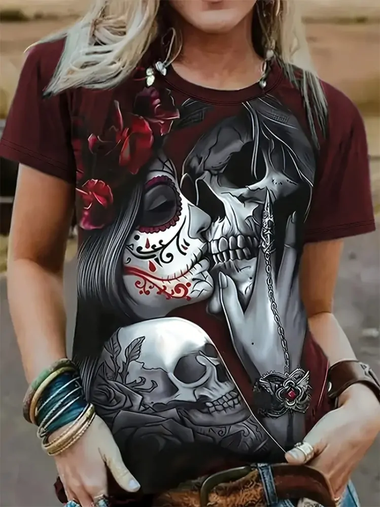Tričko Skull Kiss
