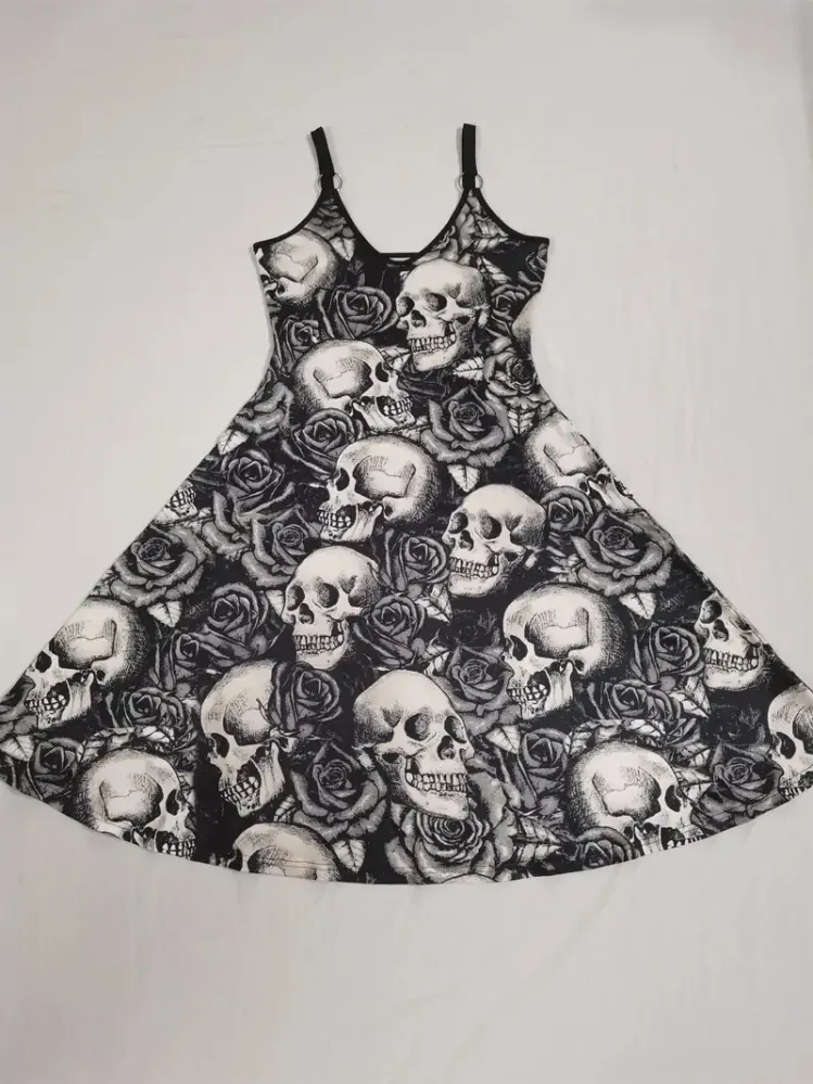 Šaty Black Skull Rose