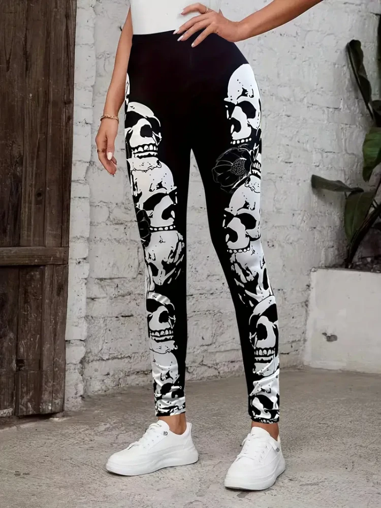 Legíny Skull Black Rose