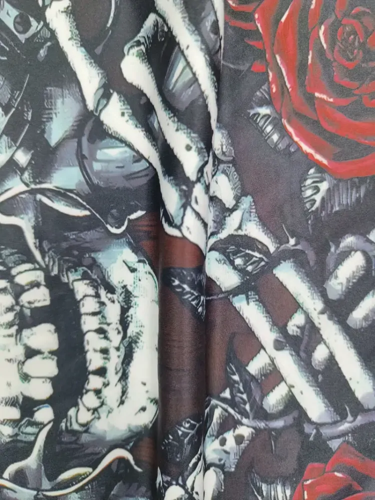 Tričko Guns Skull Roses