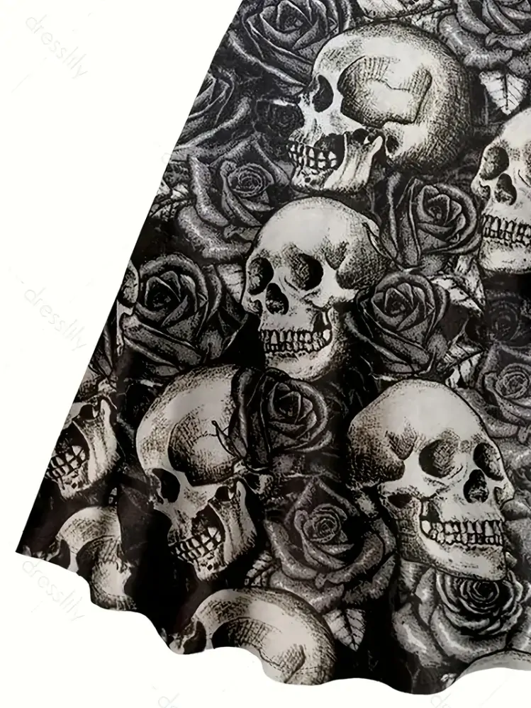 Šaty Black Skull Rose