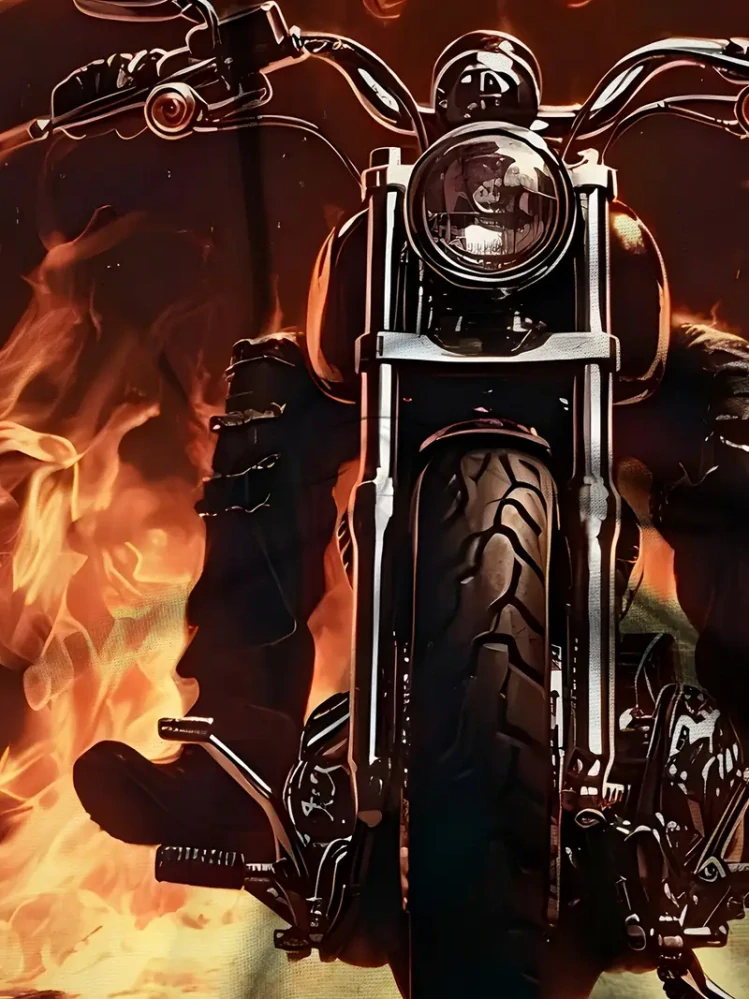 Tričko Skull Fire Rider