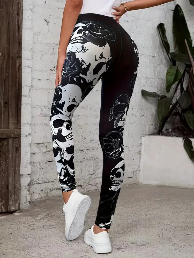 Legíny Skull Black Rose