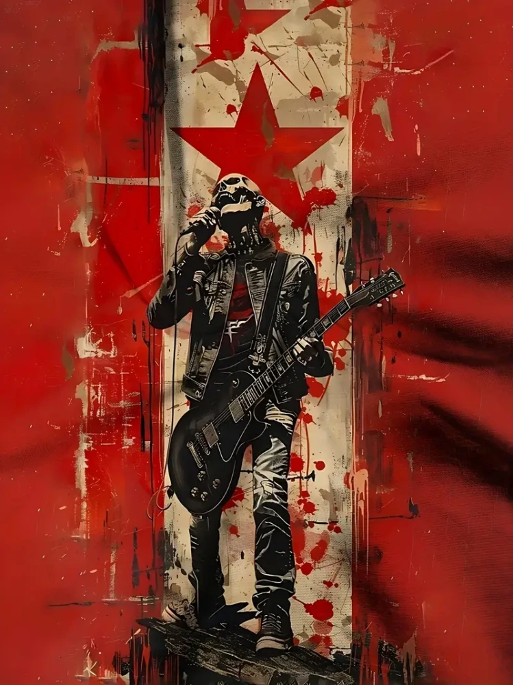 Tričko Rock Red Skull